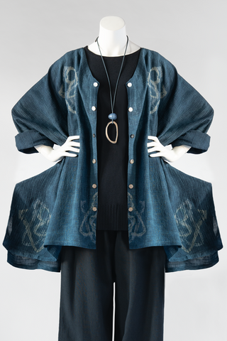 Square Jacket in Peacock Papyrus