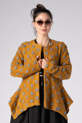 ALEMBIKA Babette Jacket in Mustard & Grey Dots