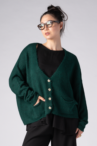 ALEMBIKA Okiniiri Cardigan in Emerald