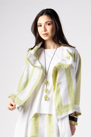 ALEMBIKA Big Stripe Jacket in Citron