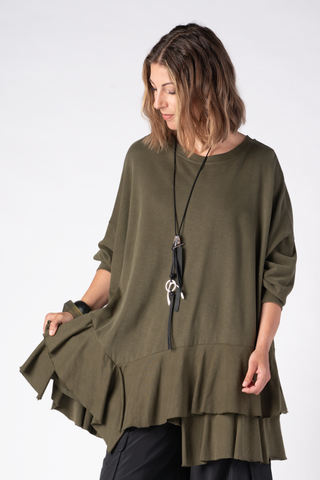 ALEMBIKA Volant Top in Olive