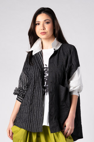 ALEMBIKA City Shirt in B&W with Stripes
