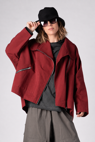 Left Bank Jacket in Bordo Canvas