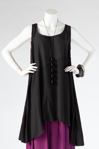 Ibiza Top in Black Delphi/Crinkle