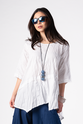 S/S Action Top in White Carnaby