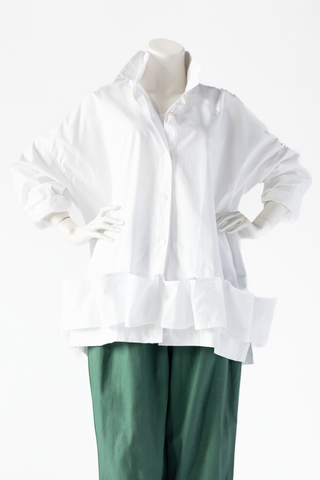 Ribbon Shirt in White Carnaby