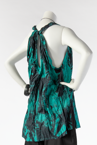Mykonos Top in Emerald Print
