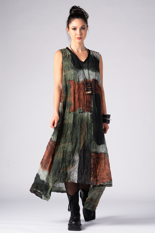 GERSHON N/S Juliette Dress in Green Print
