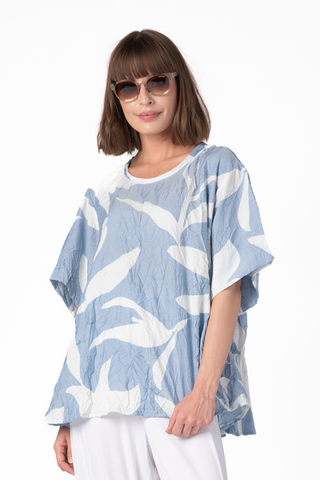 GERSHON Lyon Top in Blue Print