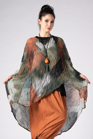 GERSHON Seraphina Tunic in Green Print