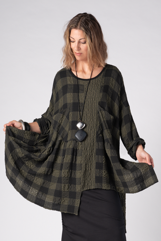 GERSHON Oren Tunic in Tartan Vert