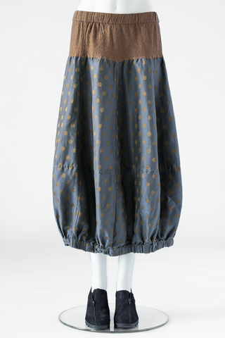 GRIZAS Bubble Skirt in Blue Silk