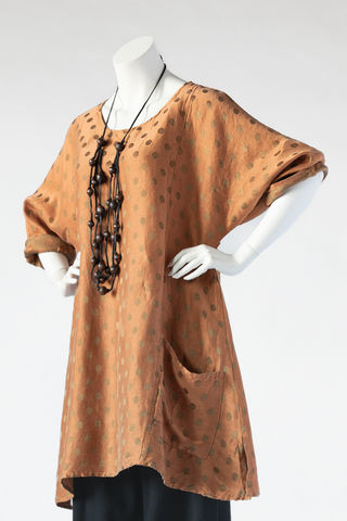 GRIZAS Silk Tunic in Orange Silk