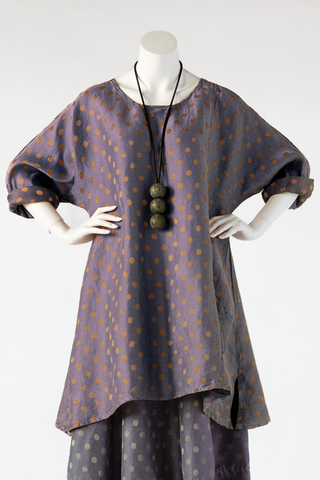 GRIZAS Silk Tunic in Purple Silk