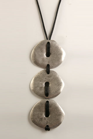 Arc Trio Necklace in Silver Tone