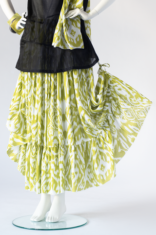 Cassandra Skirt in Lime Ikat Delphi
