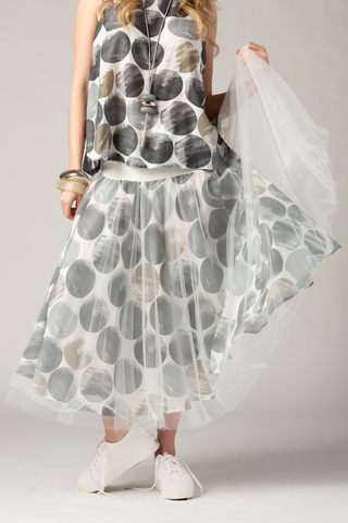 LUUKAA Dots Skirt in Ecru