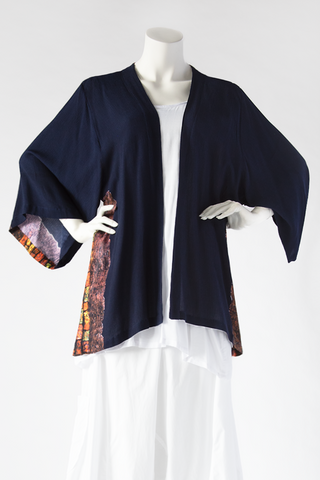 Short Kimono Jacket in Millefiori Crinkle