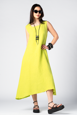 MARIE LA LUNE N/S Brynn Dress in Acide Linen