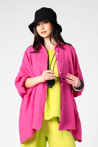 MARIE LA LUNE Elise Shirt in Pink Linen