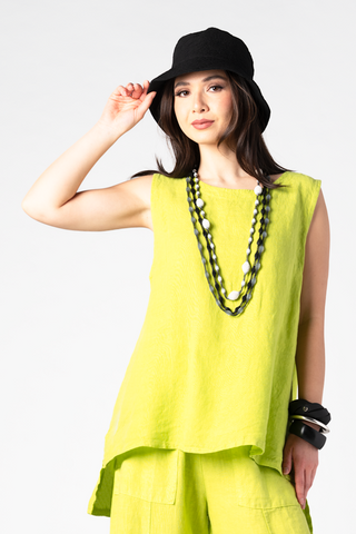 MARIE LA LUNE Clara Tank in Acide Linen