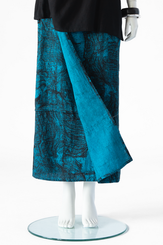 Pocket Overlap Skirt in Turquoise Net Roma