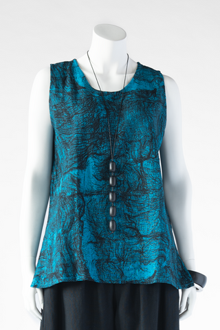 Y-Tank in Turquoise Net Roma