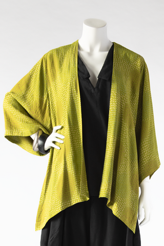 Short Kimono Jacket in Lime Hana