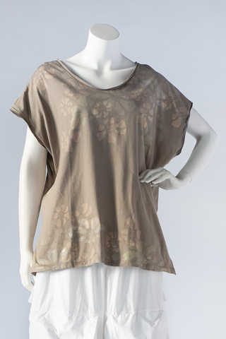 Floral Tee Top in Taupe Paradiso