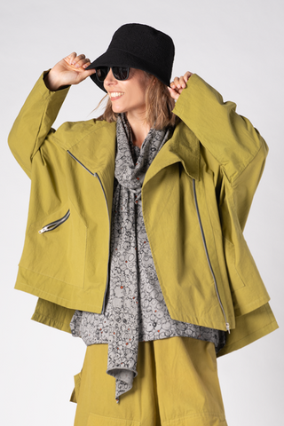 Left Bank Jacket in Green Chartreuse Canvas