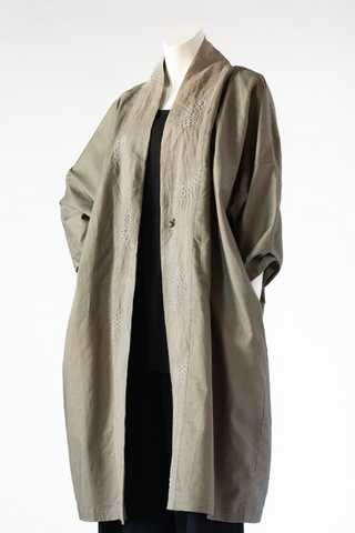 Shibori Coat in Taupe Shibori