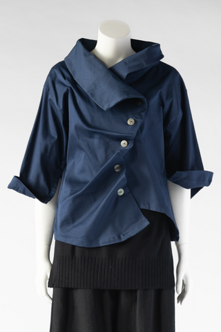 Escargot Jacket in Navy Smooth