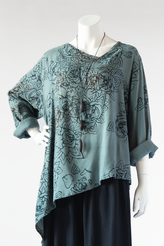 L/S Peking Top in Mozart Papyrus