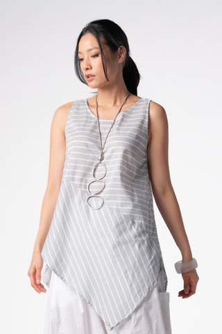 Mira Top in Grey Stripe Rafina