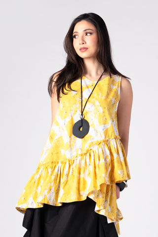 Ruffle Tank in Yellow Ki Carnaby