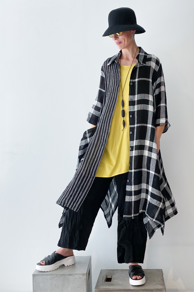Shown w/ Twisted Pocket Pant and Plaid Long Coat