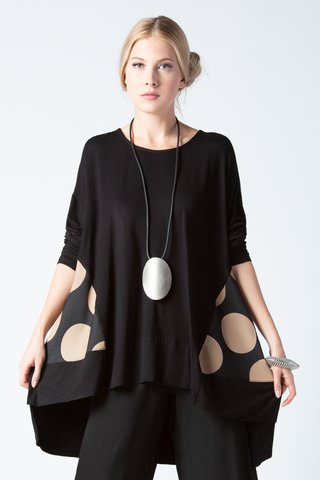 ALEMBIKA Surri Top in Black Jersey Spheres