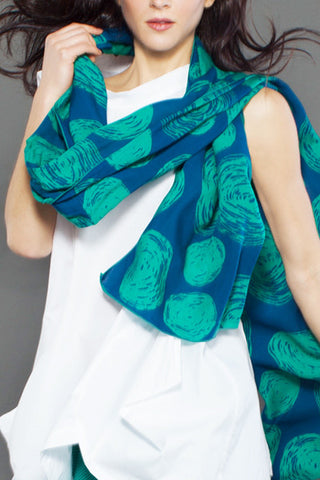 Delphi Scarf in Aqua Print Delphi