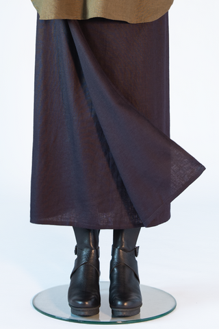 Overlap Skirt in Aubergine Roma