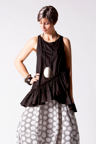 Ruffle Tank in Black Carnaby