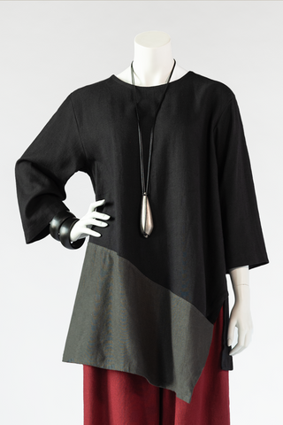 Nagano Tunic in Black/Charcoal Roma
