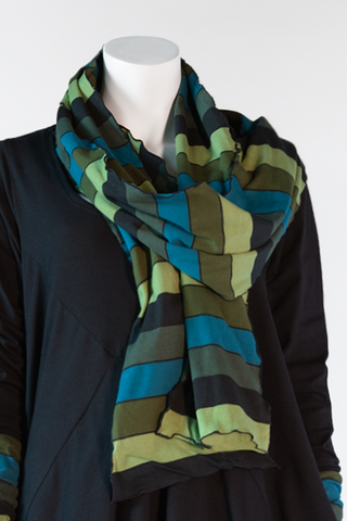 Stripe Scarf in Spruce Tokyo