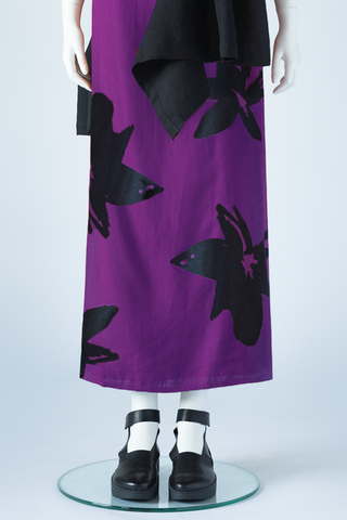 Overlap Skirt in Cassis Roma