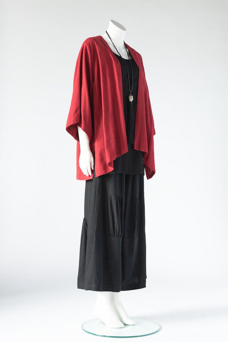 Short Kimono Jacket in Cherry Papyrus