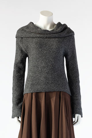 Short Cowl Top in Charcoal Aspen