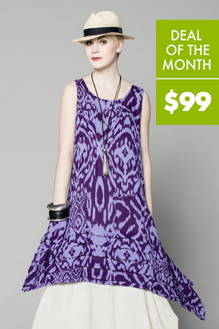 Higashi Top in Crocus Print Delphi