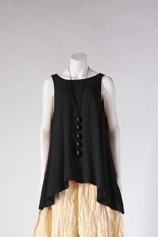 Cafe Top in Black Crinkle