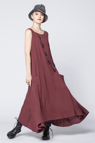 London Dress in Claret Papyrus