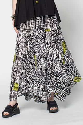 Manifold Skirt in Elsa Print Delphi