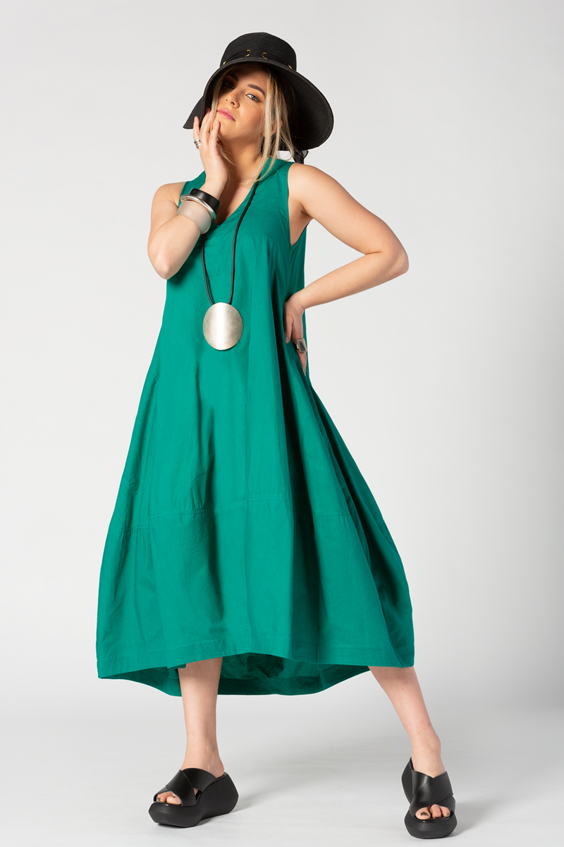 Kyoto Dress in Emerald Carnaby